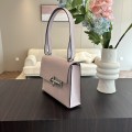 「#4524」 Hermes pistol bag dreamy pink and purple Verrou epsom leather stainless steel hardware semi-handmade wax thread sewing 21cm