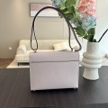 「#4524」 Hermes pistol bag dreamy pink and purple Verrou epsom leather stainless steel hardware semi-handmade wax thread sewing 21cm
