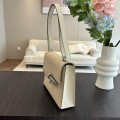 「#4525」 Hermes Pistol Bag Milkshake White Verrou Epsom Leather Stainless Steel Hardware Semi-handmade Wax Thread Sewing 21cm