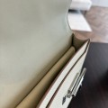 「#4525」 Hermes Pistol Bag Milkshake White Verrou Epsom Leather Stainless Steel Hardware Semi-handmade Wax Thread Sewing 21cm