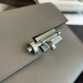「#4527」 Hermès Pistol Bag Asphalt Grey Verrou Epsom Leather Stainless Steel Hardware Semi-Handmade Wax Thread Sewing 21cm
