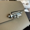 「#4530」 Hermes Pistol Bag Windbreaker Grey Verrou Epsom Leather Stainless Steel Hardware Semi-Handmade Wax Thread Sewing 21cm 「#4530」 Hermes Pistol Bag Windbreaker Grey Verrou Epsom Leather Stainless Steel Hardware Semi-Handmade Wax Thread Sewing 21cm