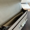 「#4532」 Hermes pistol bag elephant grey Verrou epsom leather stainless steel hardware semi-handmade wax thread sewing 21cm