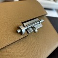 「#4533」 Hermes pistol bag biscuit color Verrou epsom leather stainless steel hardware semi-handmade wax thread sewing 21cm