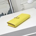 「#4535」 Hermes lemon yellow suit folder epsom leather 17*9cm
