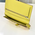 「#4535」 Hermes lemon yellow suit folder epsom leather 17*9cm