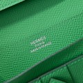 「#4539」 Hermès Bamboo Green Suit Clip Epsom Leather 17*9cm