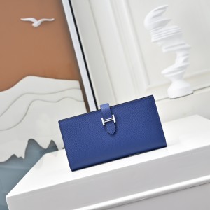 「#4541」 Hermes Blue Suit Clip Epsom Leather 17*9cm