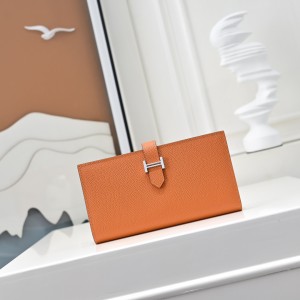 「#4546」 Hermes Orange Suit Clip Epsom Leather 17*9cm