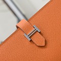 「#4546」 Hermes Orange Suit Clip Epsom Leather 17*9cm