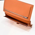 「#4546」 Hermes Orange Suit Clip Epsom Leather 17*9cm