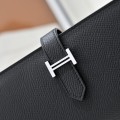 「#4550」Hermès Black Suit Clip Epsom Leather 17*9cm