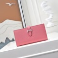 「#4553」 Hermes Pink Suit Clip Epsom Leather 17*9cm