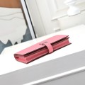 「#4553」 Hermes Pink Suit Clip Epsom Leather 17*9cm