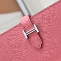 「#4553」 Hermes Pink Suit Clip Epsom Leather 17*9cm