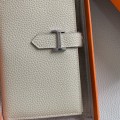 「#4557」 Hermes Rainfall Gray Suit Clip Bearn Wallet Togo Leather 17.5*9cm 「#4557」 Hermes Rainfall Gray Suit Clip Bearn Wallet Togo Leather 17.5*9cm