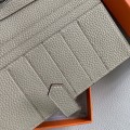 「#4557」 Hermes Rainfall Gray Suit Clip Bearn Wallet Togo Leather 17.5*9cm 「#4557」 Hermes Rainfall Gray Suit Clip Bearn Wallet Togo Leather 17.5*9cm