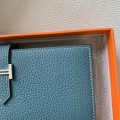 「#4560」 Hermes dark blue suit wallet bearn wallet togo leather 17.5*9cm