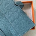 「#4560」 Hermes dark blue suit wallet bearn wallet togo leather 17.5*9cm