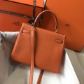 「#4063」 Hermès Sunset Orange Kelly Bag Gold Buckle 25cm 「#4063」 Hermès Sunset Orange Kelly Bag Gold Buckle 25cm