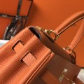 「#4063」 Hermès Sunset Orange Kelly Bag Gold Buckle 25cm 「#4063」 Hermès Sunset Orange Kelly Bag Gold Buckle 25cm