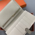 「#4567」 Hermes milkshake platinum suit clip bearn wallet togo leather 17.5*9cm
