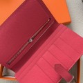 「#4568」 Hermes pink suit wallet bearn wallet togo leather 17.5*9cm