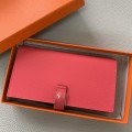 「#4569」 Hermes lipstick pink gold clip bearn wallet togo leather 17.5*9cm