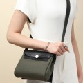 「#4577」 Hermes Black/Bronze Green Silver Buckle HB20H Viking Canvas and Hunter Leather Shoulder Bag 20cm