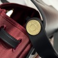 「#4581」 Hermès Saddle Red Gold Buckle HB20H Viking Canvas and Hunter Leather Shoulder Bag 20cm