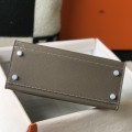 「#4006」 Hermes Grey silver buckle Kelly 25cm