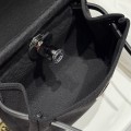 「#4591」 Hermes Black Silver Buckle HB20H Viking Canvas and Hunter Leather Shoulder Bag 20cm