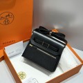 「#4592」 Hermes Black Gold Buckle HB20H Viking Canvas and Hunter Leather Shoulder Bag 20cm