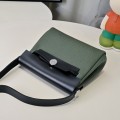 「#4593」 Hermès Mini Herbag Kelly Mini Bag 20cm Leather Patchwork Silver Buckle