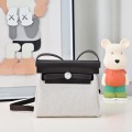 「#4595」 Hermès Mini Herbag Kelly Mini Bag 20cm Leather Patchwork Silver Buckle