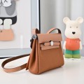 「#4595」 Hermès Mini Herbag Kelly Mini Bag 20cm Leather Patchwork Silver Buckle