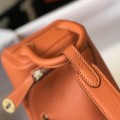 「#4065」 Hermès Flame Orange Mini Lindy Bag Gold Buckle 19.5x12.5