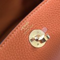 「#4065」 Hermès Flame Orange Mini Lindy Bag Gold Buckle 19.5x12.5