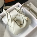 「#4066」 Hermès Milkshake White Mini Lindy Bag Gold Buckle 19.5x12.5