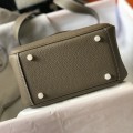 「#4067」 Hermès Elephant Grey Mini Lindy Bag Gold Buckle 19.5x12.5