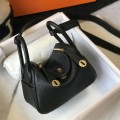 「#4068」 Hermès Black Mini Lindy Bag Gold Buckle 19.5x12.5 「#4068」 Hermès Black Mini Lindy Bag Gold Buckle 19.5x12.5