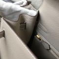 「#4008」 Hermes Grey gold buckle  Kelly 25cm
