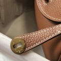 「#4069」 Hermès Golden Brown Mini Lindy Bag Gold Buckle 19.5x12.5