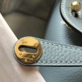 「#4070」 Hermès Linen Blue Mini Lindy Bag Gold Buckle 19.5x12.5 「#4070」 Hermès Linen Blue Mini Lindy Bag Gold Buckle 19.5x12.5