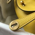 「#4071」 Hermès Amber Yellow Mini Lindy Bag Gold Buckle 19.5x12.5
