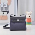 「#4601」 Hermès Mini Herbag Kelly Mini Bag 20cm Leather Patchwork Silver Buckle