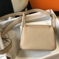 「#4073」 Hermès Trench Grey Mini Lindy Bag Gold Buckle 19.5x12.5
