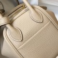 「#4073」 Hermès Trench Grey Mini Lindy Bag Gold Buckle 19.5x12.5
