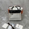 「#4604」Hermes Mini Patchwork Silver Buckle Hermes Herbag 25cm