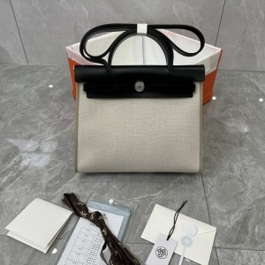 「#4606」Hermes Mini Patchwork Silver Buckle Hermes Herbag 25cm